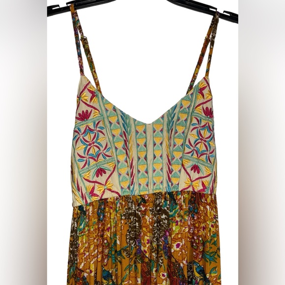 🌺 NWT! Anthropologie Raga Embroidered Boho Parkland Maxi Dress - Picture 8 of 16